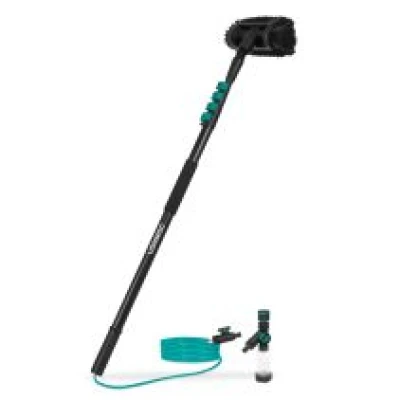 Telescopic wash brush – 4,60 m | Incl. multi-purpose brush, hose and soap dispenser