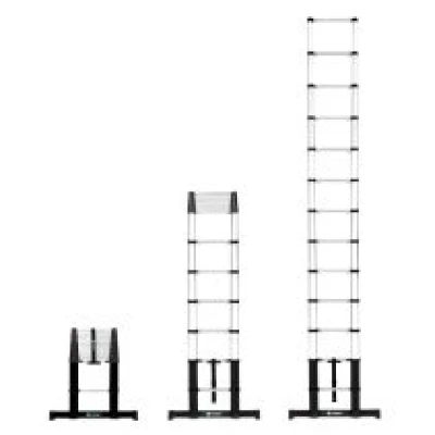 Telescopic ladder 3.8m with soft close and anti-slip feet 