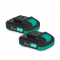 Duopack Batterie VPower 20V 2.0Ah – Li-Ion con USB-C e Funzione Powerbank – Compatibili con Tutti gli Utensili VPower 20V