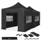 Gazebo 6x3 m – Tenda per feste Premium Easy‑Up | Set inclusivo di 2 tende, pareti laterali e kit di collegamento – Nero