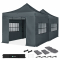 Gazebo Easy up – 6x3 m – Tenda per feste Premium Easy‑Up | Set inclusivo di 2 tende, pareti laterali e kit di collegamento – Grigio