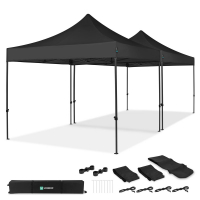 Gazebo Easy-Up – 6x3 m | Set incl. 2x Gazebo e 1x Sistema di Collegamento - Nero