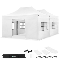 Gazebo da giardino - 6x4,5 m - Tenda Premium Easy-Up | Set incl. 2 Tendoni, Pareti Laterali e Kit di Collegamento - Bianco