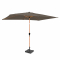 Ombrellone Rapallo 200x300cm – Premium ombrellone rettangolare – look legno | Taupe - inclusa base in cemento 20 kg