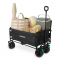 Carrello con funzione di seduta – pieghevole - 120kg – 115 L | Nero