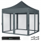 Gazebo Easy-Up - 3x3 m | Set incl. Pareti Laterali con Zanzariera - Grigio