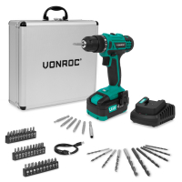 Trapano avvitatore a batteria 20V | Incl. batteria 4.0Ah, caricabatterie rapido e 46 accessori in valigetta di lusso
