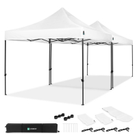 Gazebo Easy-Up – 6x3 m | Set incl. 2x Gazebo e 1x Sistema di Collegamento - Bianco
