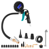 Pompa per pneumatici PRO – 3 in 1: gonfiaggio, misurazione della pressione e sgonfiaggio – manometro digitale | incl. accessori