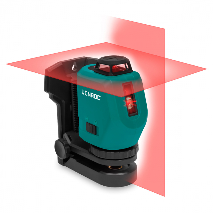 Livella laser a croce 360° ricaricabile 4V rosso | autolivellante - portata 20 metri main product photo