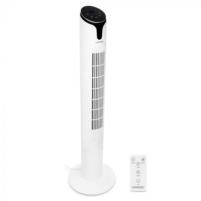 Ventilatore a colonna di lusso - 110 cm - 3 velocità - bianco | Telecomando incluso main product photo