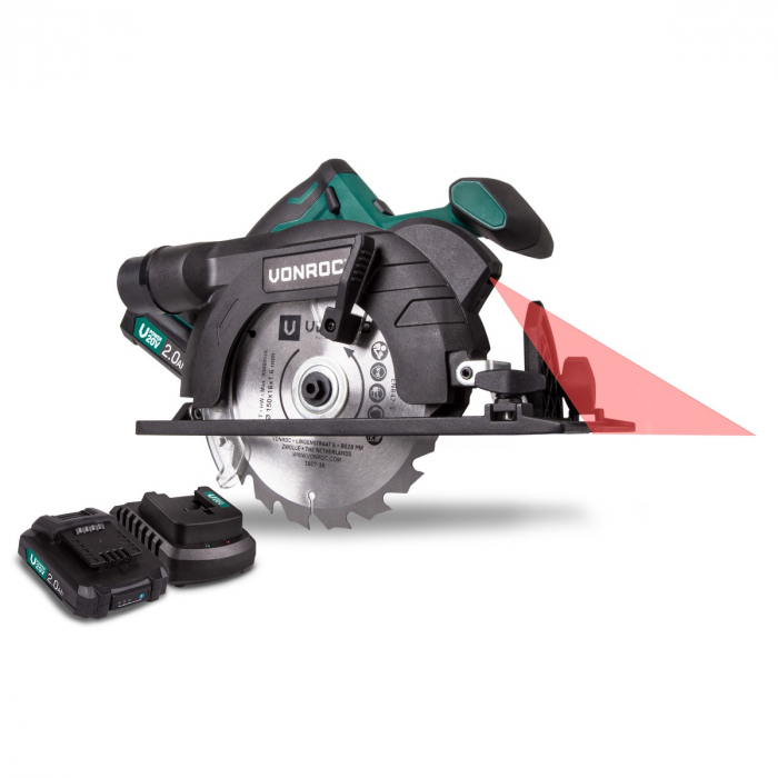 Sega circolare 20V - 150mm | Incl. 2 batterie da 2.0Ah e caricatore main product photo