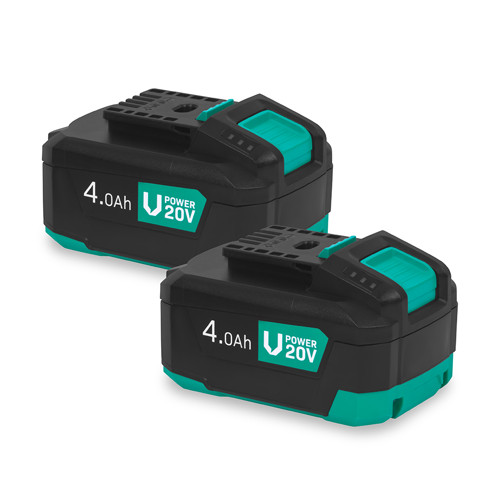 Duopack Batterie VPower 20V 4.0Ah – Li-Ion con USB-C e Funzione Powerb