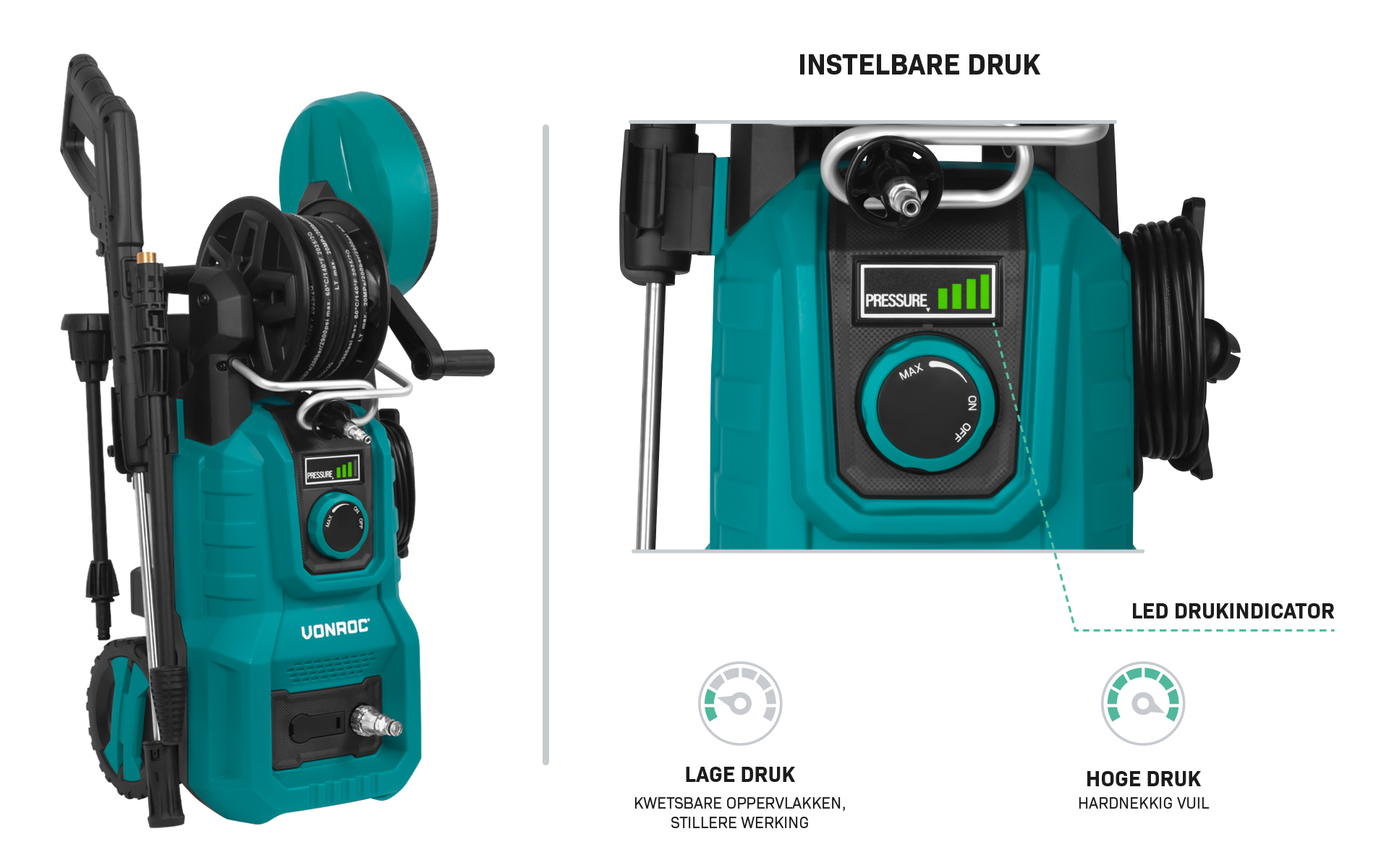 regolazione pressione idropulitrice VONROC